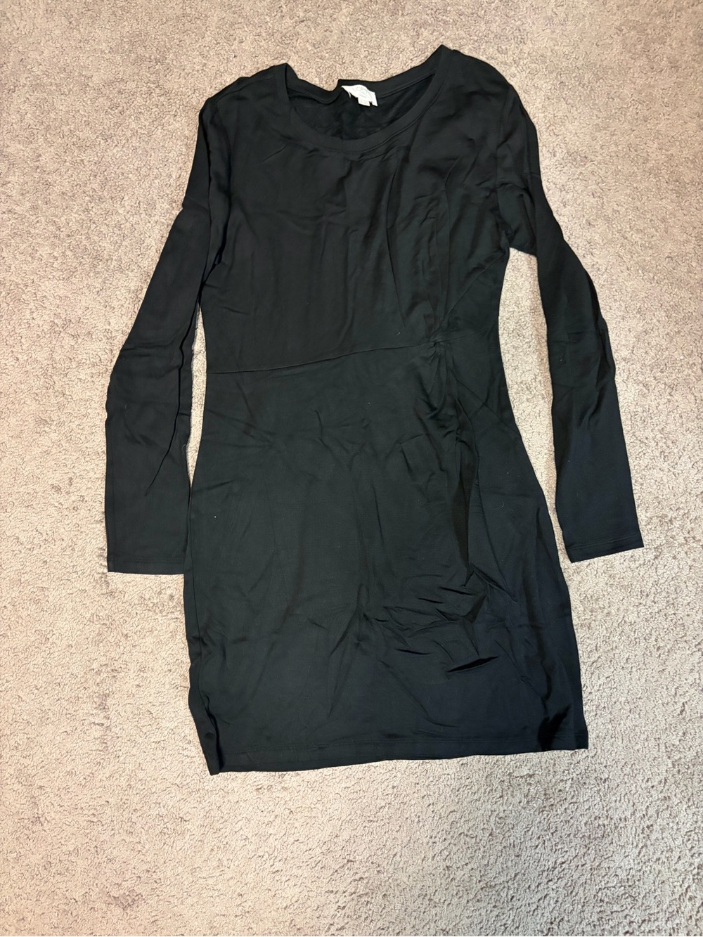 LOFT Black Long-Sleeve Bodycon Dress